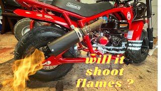Coleman b200r minibike gets full exhaust