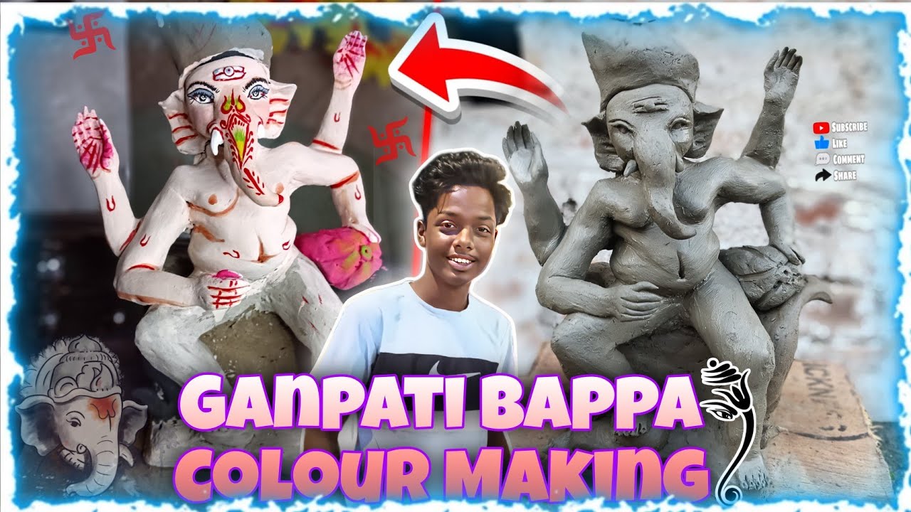 How to make Ganpati bappa Colour Making Video// 🙏❤️🥰 //ganpati bappa #youtubevideo #trending #vairal