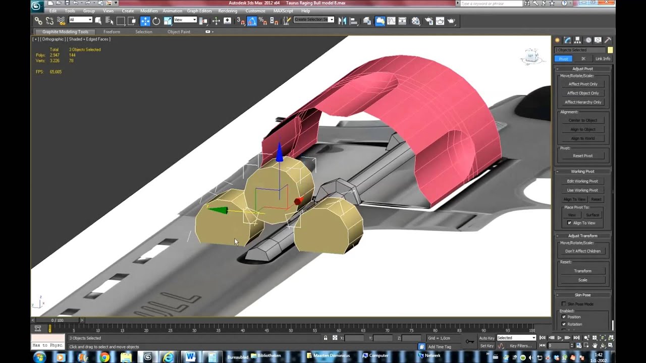 [MODELING]3d studio Max: revolver cylinder modeling tutorial
