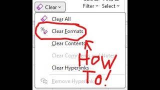 How to clear formatting from a set of cells in Microsoft Excel