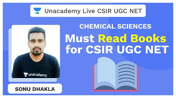 Must read books | Chemical Science | CSIR UGC NET | Sonu Dhakla | Unacademy Live