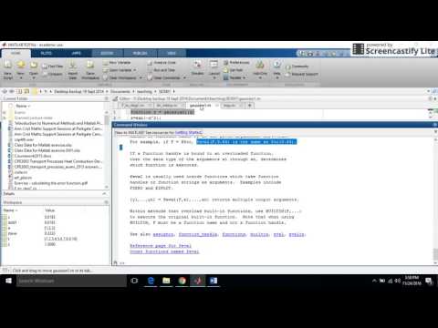 Matlab specifics: shortcuts for creating vectors and evaluating functions