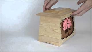Hibiscus Flower Wood Art Cremation Urn