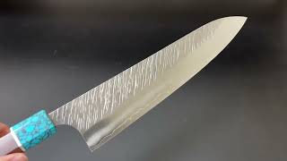 黒﨑優 Yu Kurosaki 風神 牛刀包丁240mm SG2粉末ハイス鋼 ターコイズ口
