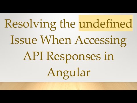 Resolving the undefined