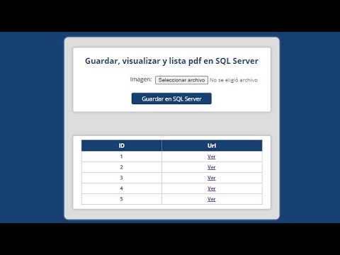 C# ASP .Net - Guardar y visualizar PDF en SQL Server