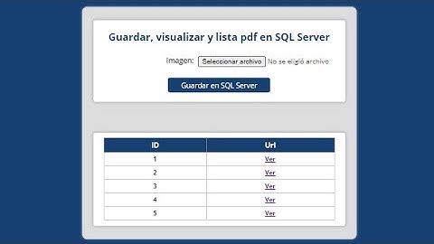 C# ASP .Net - Guardar y visualizar PDF en SQL Server