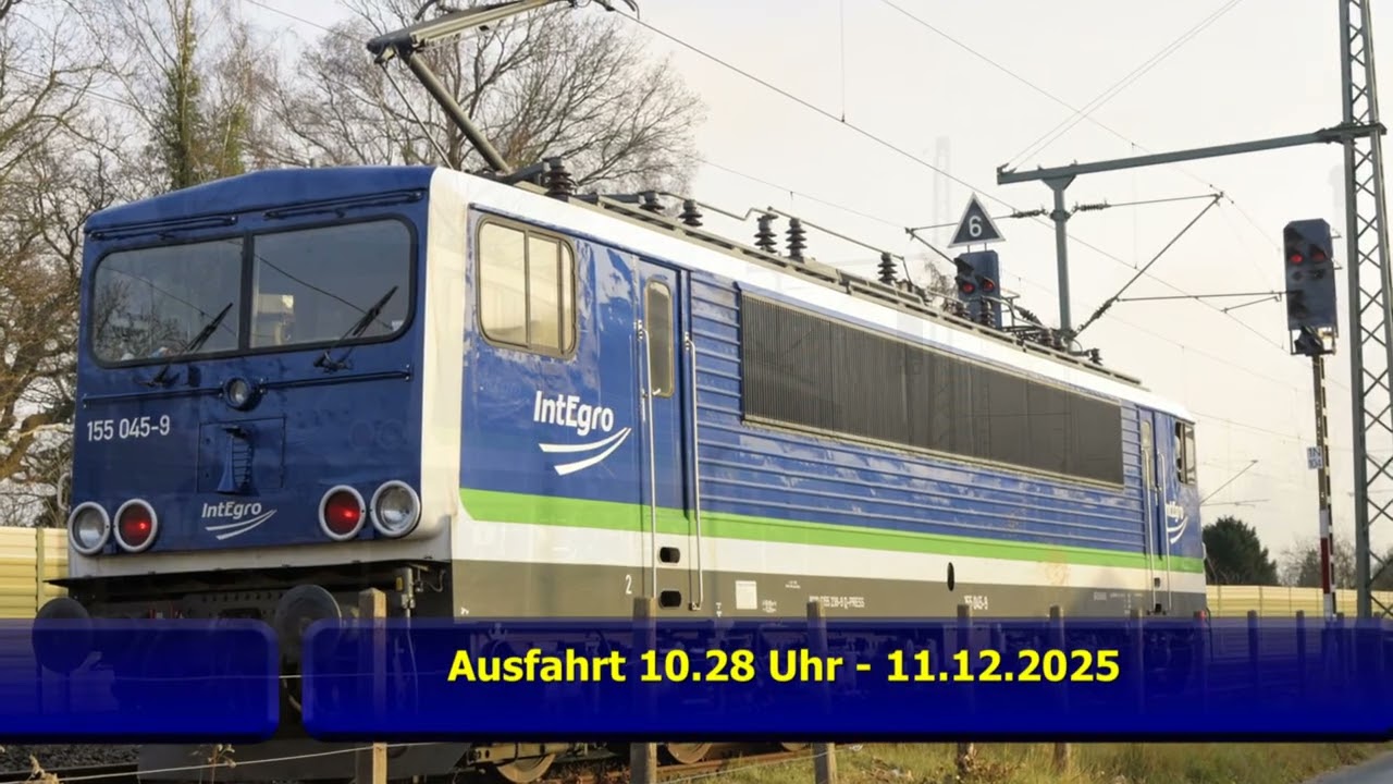 BR 155 045-9 IntEgro Ausfahrt in Bookholzberg / Oldbg 11.12.2025
