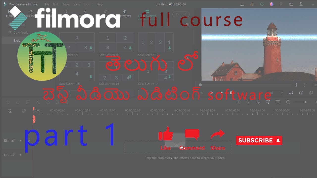 Filmora 11 Complete Video Editing Tutorial For Beginners in telugu part ...
