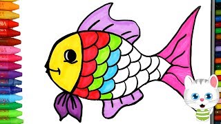 الرسم والتلوين للأطفال | كيفية رسم الكثير من الأسماك ة مع ميمي | الرسم للأطفال|الأطفال ألوان الفيديو