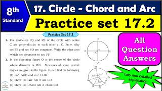 Practice Set 17.2 | Class 8 | Chapter 17. Circle - Chord and arc | Maths | All Question Answers