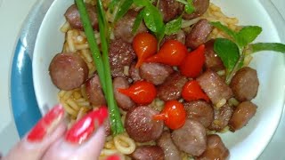 MACARRÃO COM CALABRESA E PIMENTA BIQUINHO E CHEIROS VERDES @LucieneOlimpia