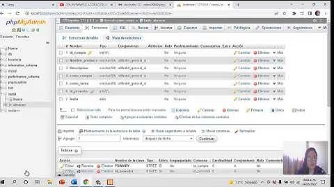 Crear llave primaria y foránea con PhpMyadmin