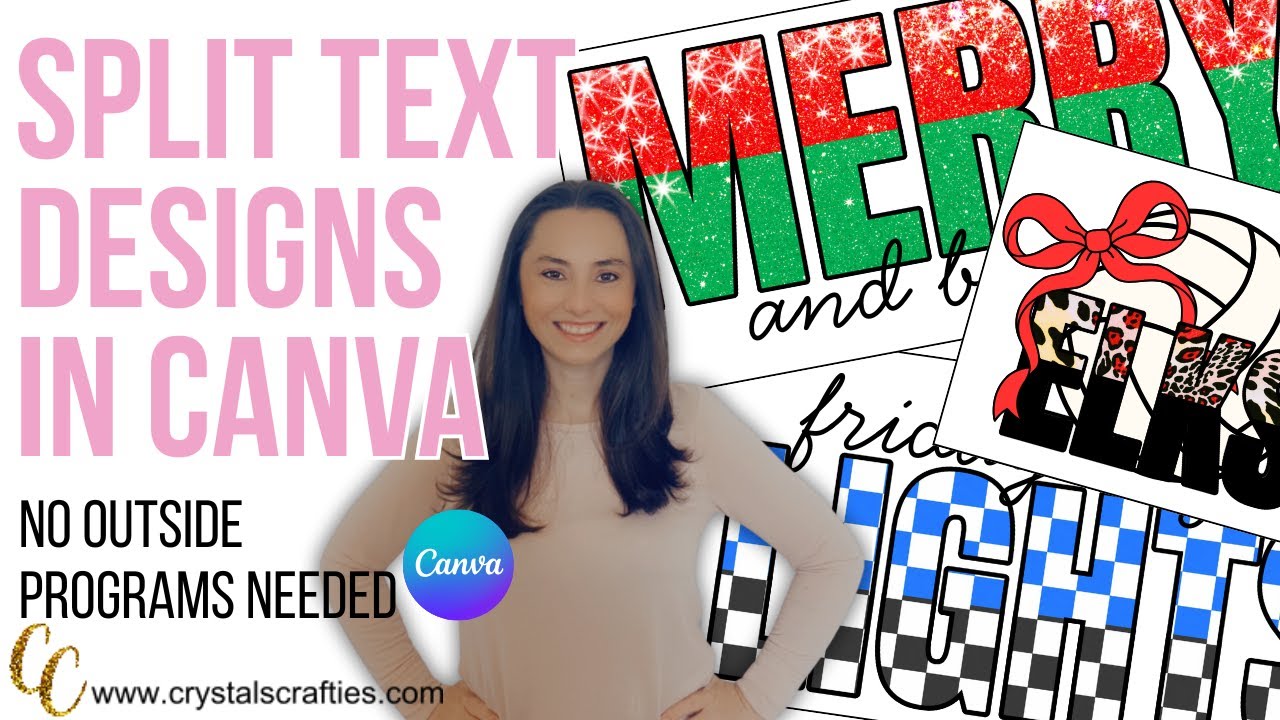 Make a Split Text Design in Canva | 2 Tone Patterned Text Designs - YouTube