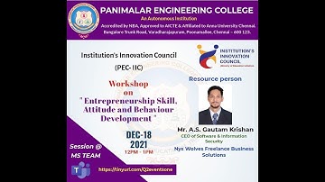 IIC Workshop on" Entrepreneurship Skill,Attitude and Behavior Development