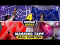 Modern wall paint design using masking tape | 4 easy room decoration ideas @Skwallpainting97