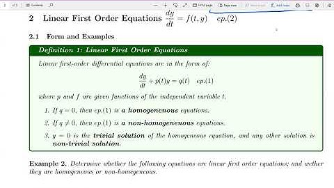 DFQ - Chapter 2.2 cont: Variation of Parameters in First Order Differential Equations.