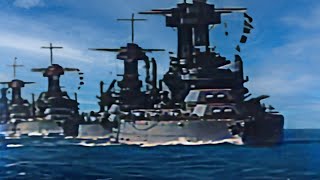 [RARE BATTLE FOOTAGE] WW1 Battleships [1914 - 1918] In Color 60 FPS WW1 HD
