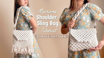 DIY Macrame Shoulder / Sling / Pouch Bag Tutorial | Simple & Easy Pattern | For Beginners