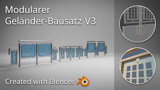 Modularer Geländer-Bausatz, Version 3 (Low-Poly-3D-Modell) – Demo