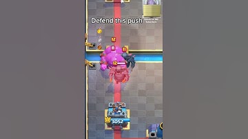 Defend this push with the least elixir #clashroyale #supercell #defence #game #elixir #hogrider