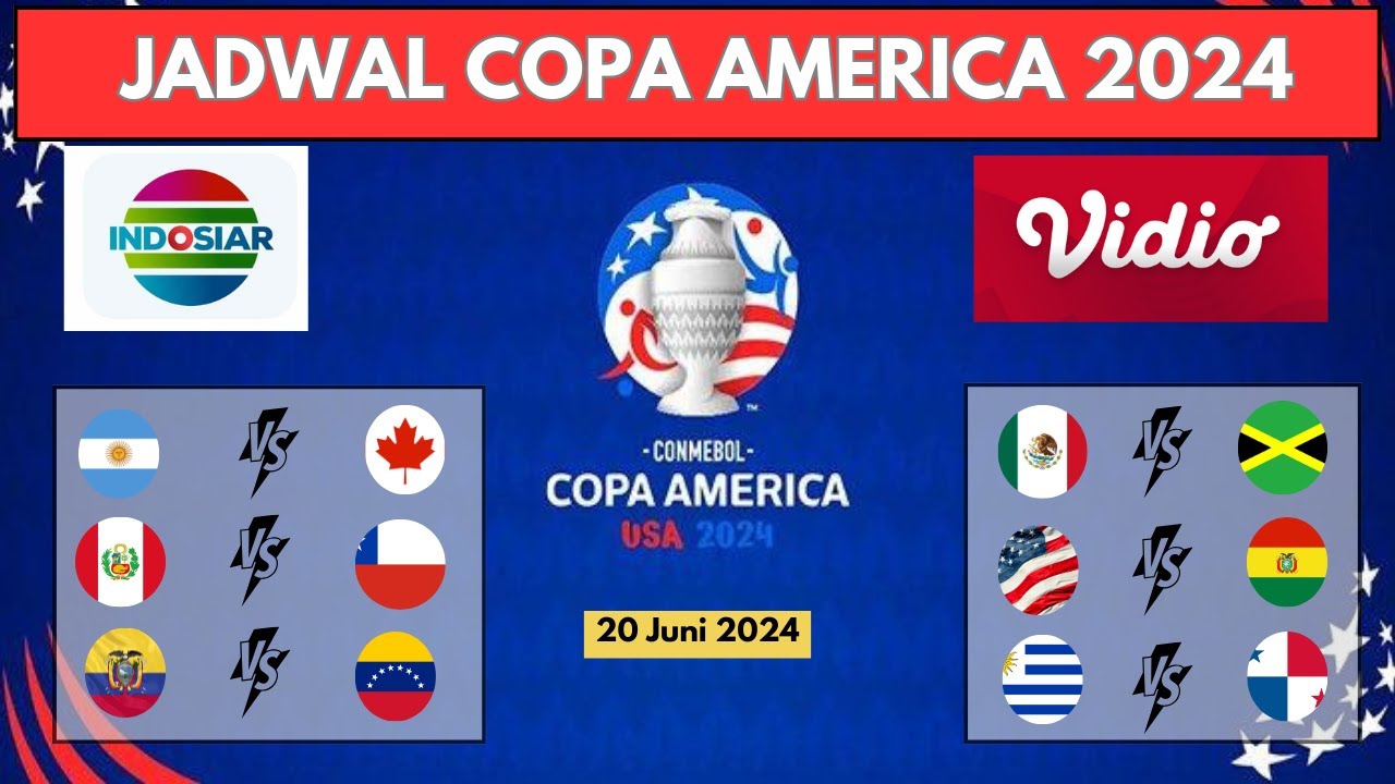 Jadwal COPA AMERICA 2024 ~ ARGENTINA vs Canada ~ Peru vs Chile ~ COPA