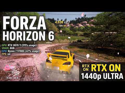 Forza Horizon 6 - RTX 3070 Ti & Ryzen 7 9700X | 1440p Ultra Ray Tracing Gameplay (Xbox Controller)