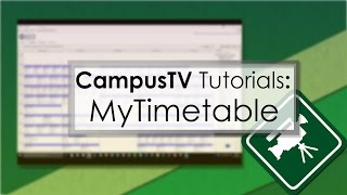 A guide to MyTimetable