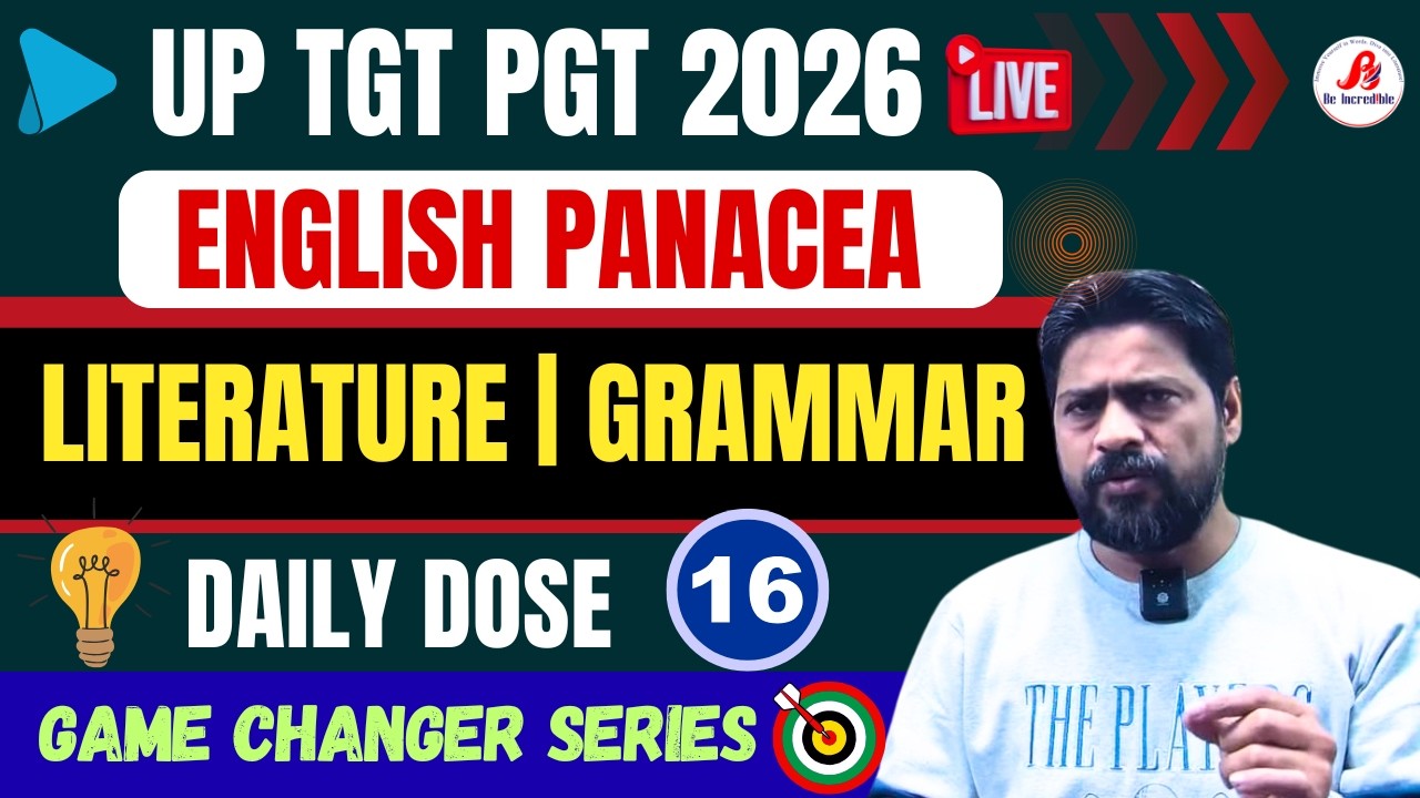 🔴 Test 16 | English Grammar | Literature | UP TGT PGT 2026
