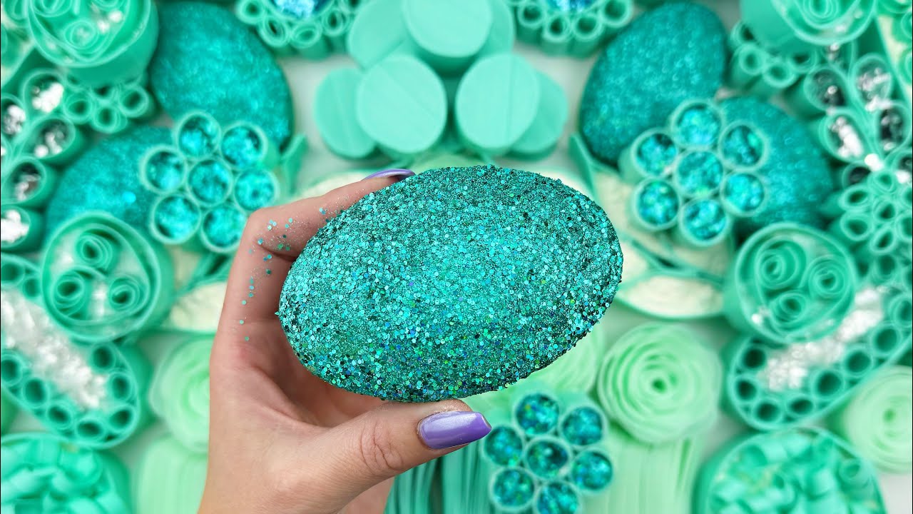 [ASMR]★Soap boxes with starch glitter&foam★Hand crush soap stripes★(4K)