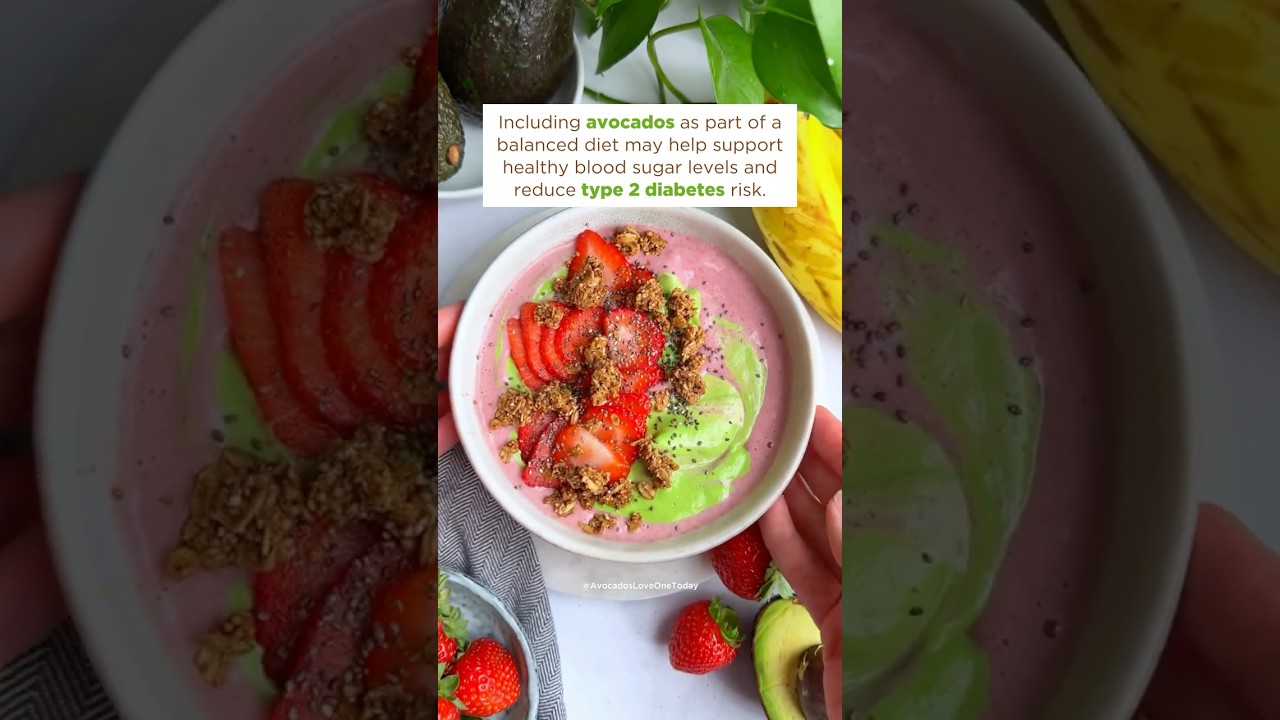 Strawberry Banana Avocado Smoothie Bowl 🥑