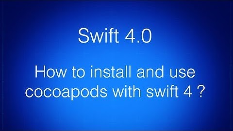 AppEdify: How to install and use cocoapods with swift 4 | swift tutorials | swift tutor
