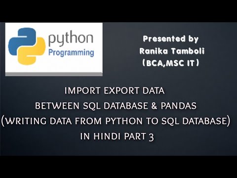 Reading writing data from SQL to Python pandas Part- 3