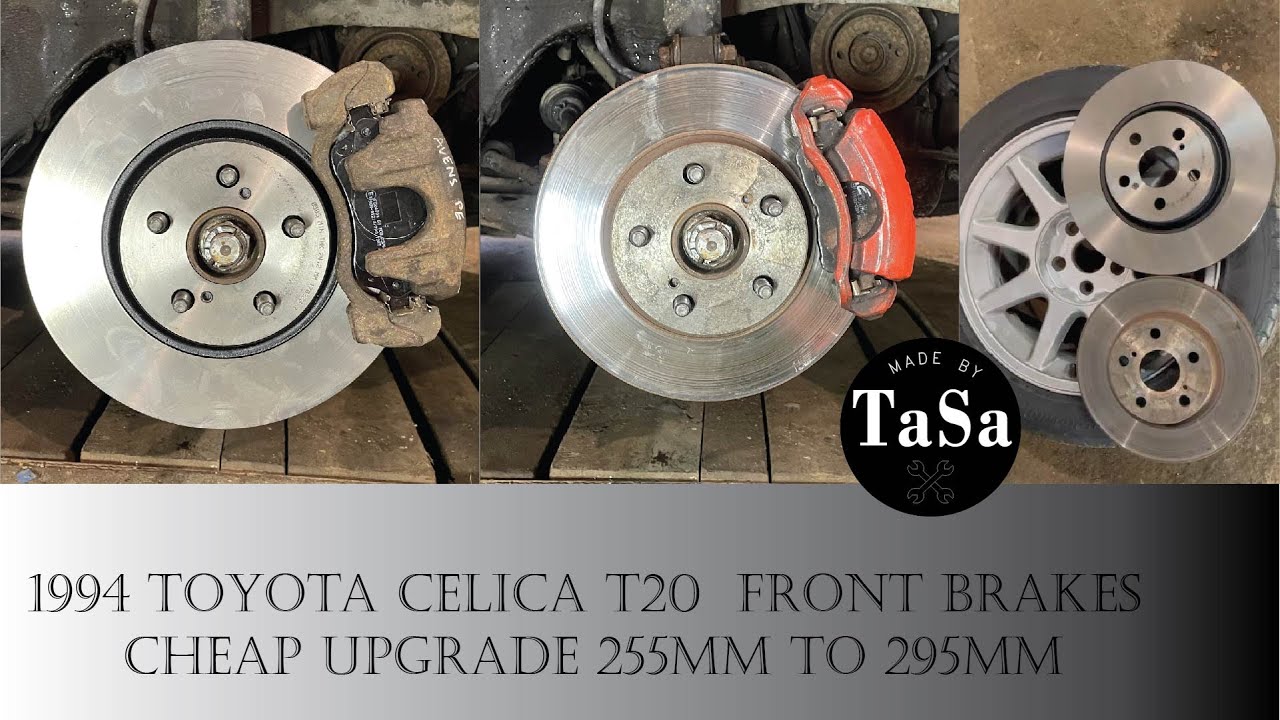 1994a Toyota Celica T20 front brakes cheap upgrade 255mm to 295mm YouTube