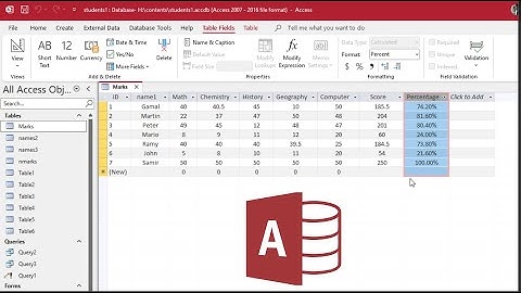 How to add calculated field to get percentage in Table Microsoft Access database