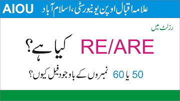 What is RE and ARE in result, AIOU Result Spring 2021 Reappear or Again Reappear Flash Azeem