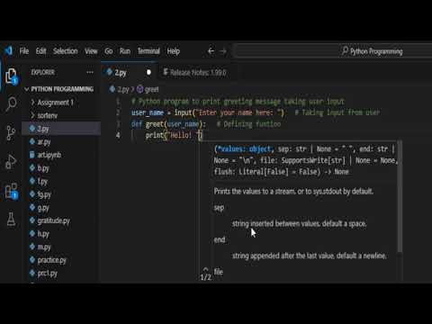 Python program to print greetings function taking user-input