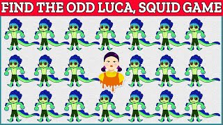 Find The Odd Luca Squid Game Puzzles Find The Odd Squid Game Out Odd One Out Luca Move