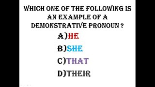 questions on demonstrative pronouns