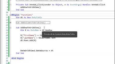 How to Add Value To Column In vb.net DataTable