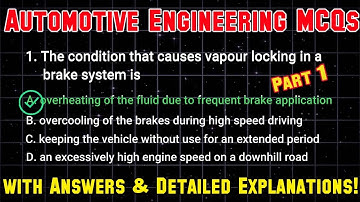 Automotive Engineering MCQs with Answers & Detailed Explanations!