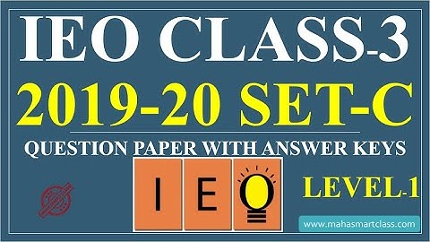 IEO CLASS-3 SET-C  2019-20 | International English Olympiad SOLVED PAPER | previous year Class 3