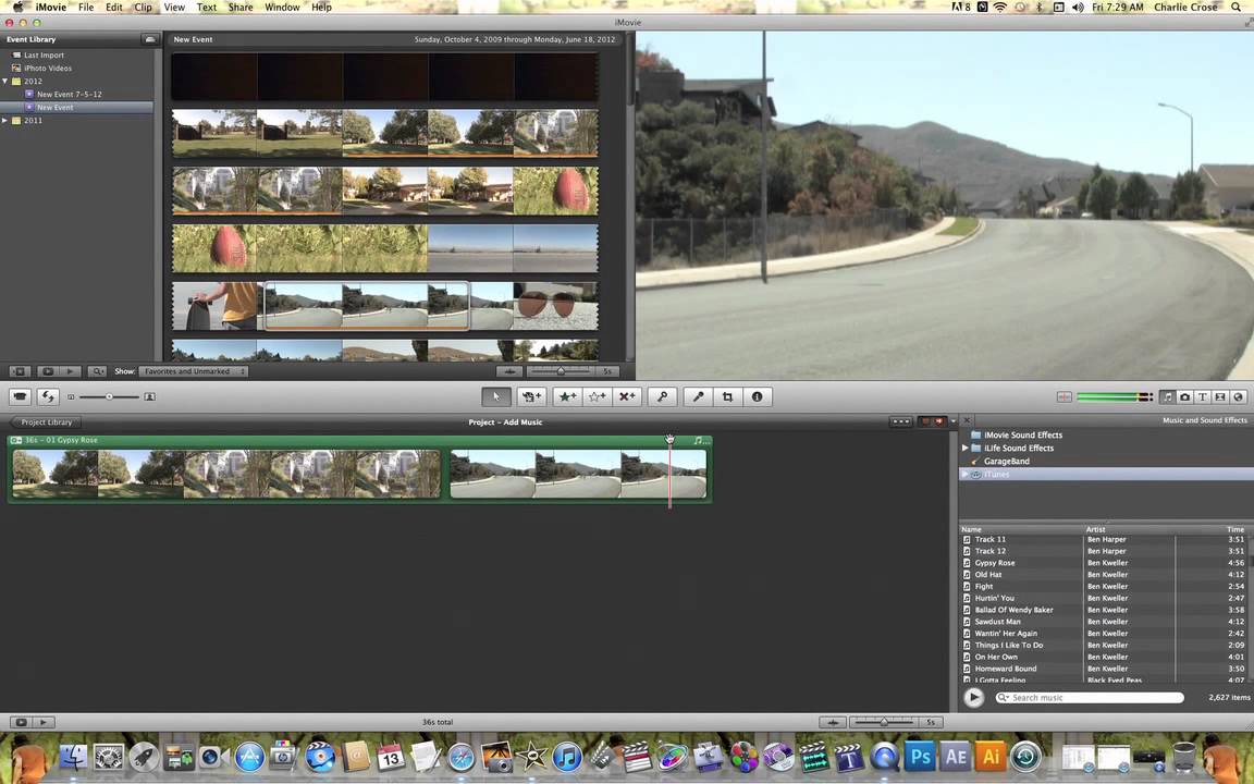 imovie music attaching to video clips