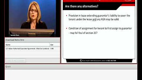Natasha Dunn Webinar on Authorised Guarantee Agree...