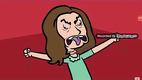 Girl strangling herself with cord