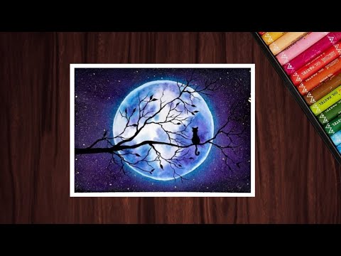 Featured image of post How To Draw Moonlight Scenery With Oil Pastels : ▽ visit to my channel: