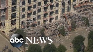 Scaffolding Alongside 7-Story Building Crashes Down in Houston