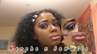 24a artist pass Morphe backstage with saweetie collection review\/tutorial ||BeautyByK’Tiannie