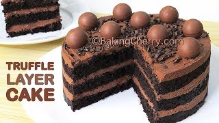 Chocolate truffle layer cake with ...