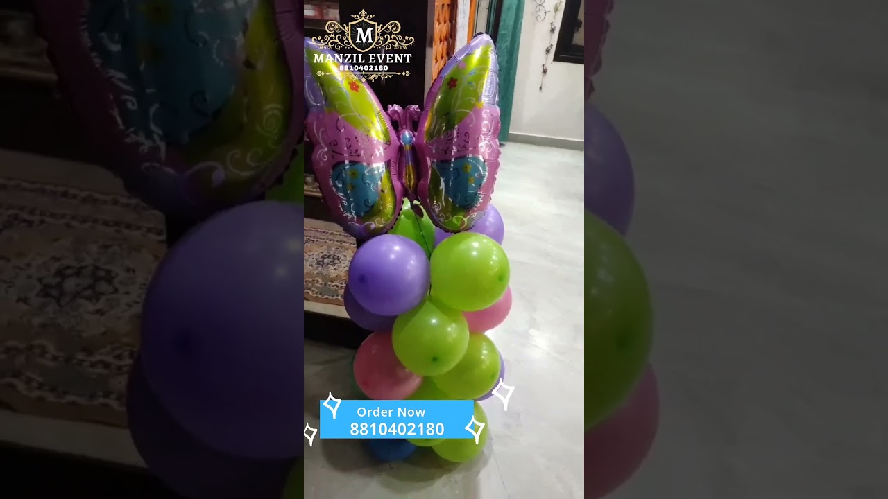 Butterfly theme decoration, birthday planner in delhi, birthday planner in Noida, Manzil Event